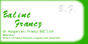 balint francz business card